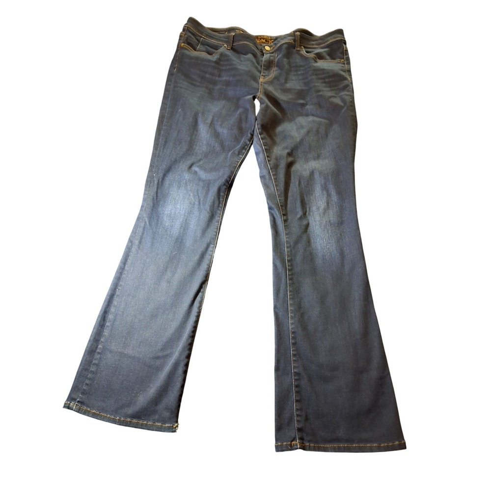 Buckle Black Fit No. 76 Men Dark Wash Bootcut Jeans 38x34 Distressed Hem